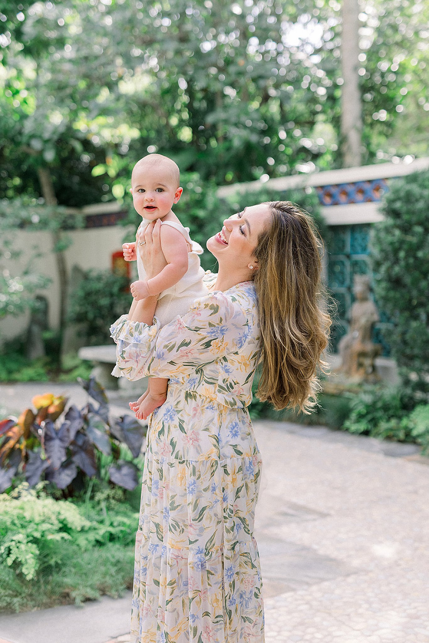 Mother and son in an outdoor photoshoot