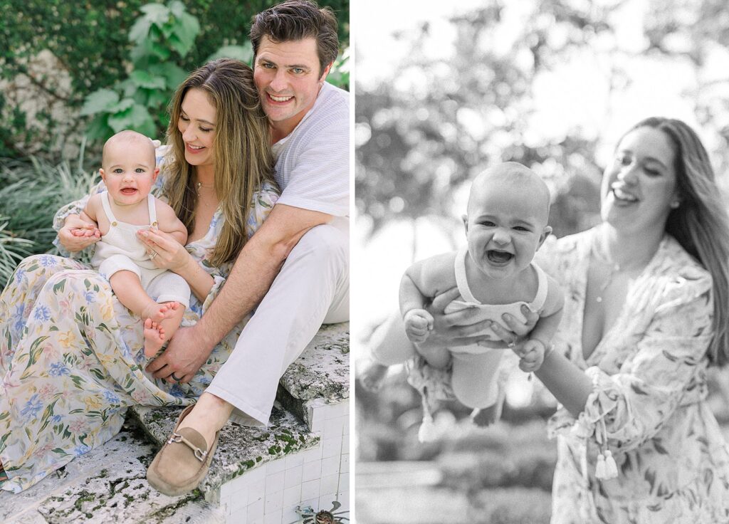 Family in an outdoor photoshoot