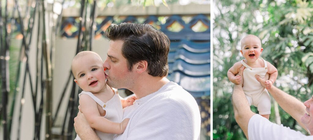 Father and son in an outdoor photoshoot