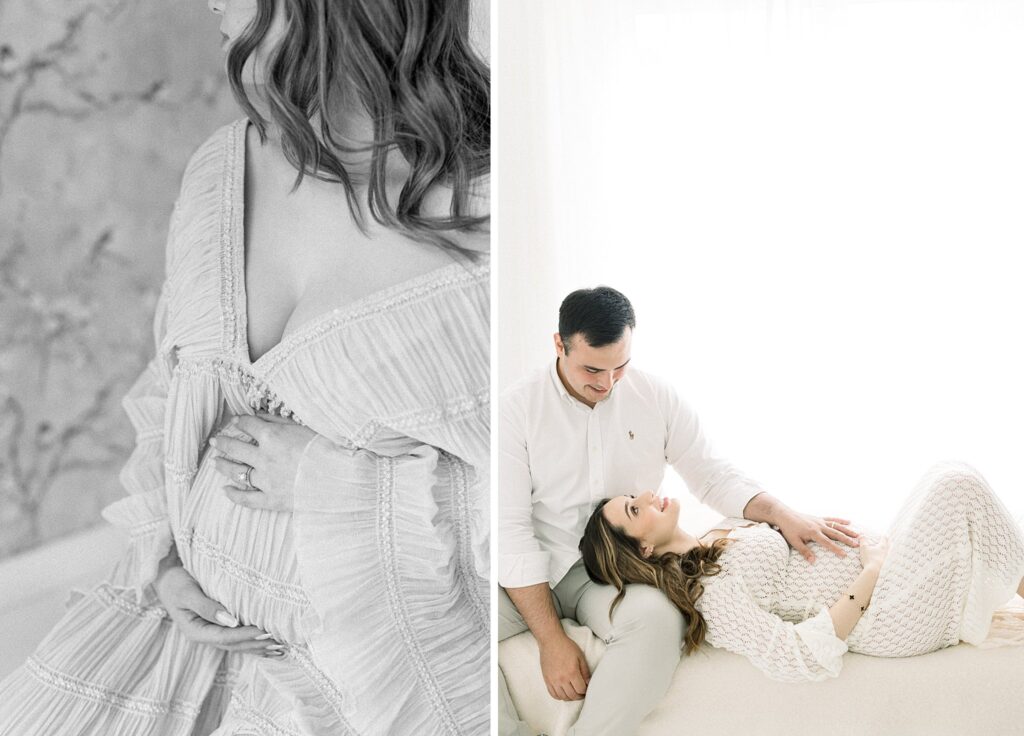 expectant mother and father in a maternity photography session