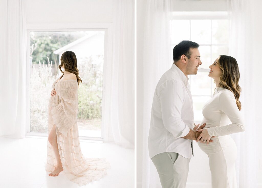 expectant mother and father in a maternity photography session